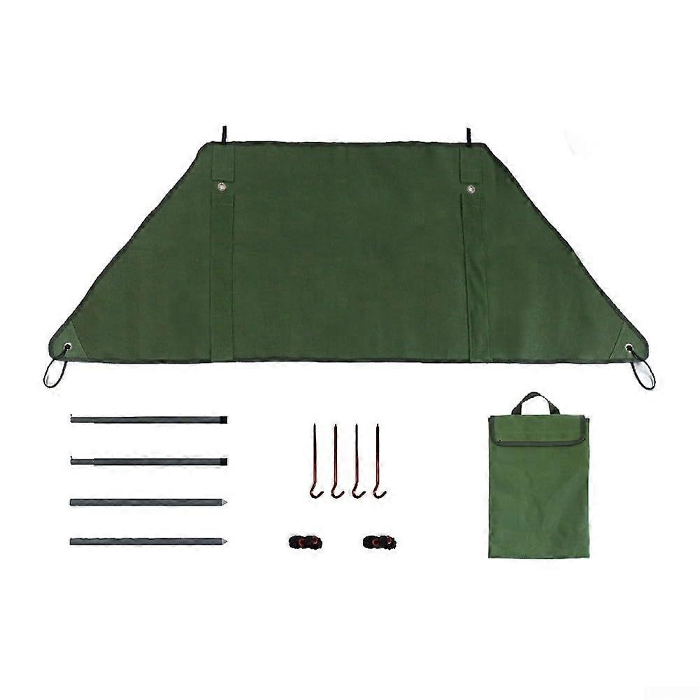 Camping Stove Windscreen Canvas Foldable Wind Blocker With Poles And Stakes For Outdoor Cooking And Hiking (M)