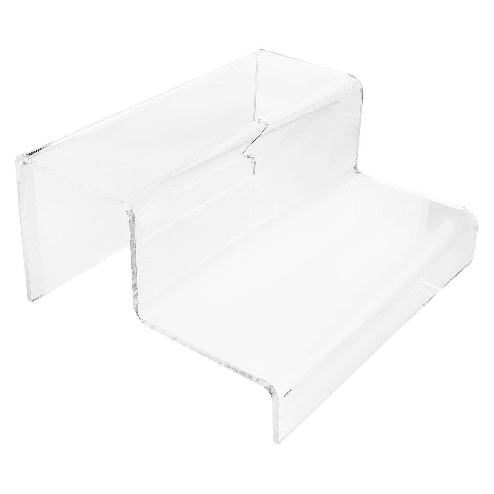 Acrylic Display Riser For Craft Figures 2-Tier Transparent Showcase Compact Size Home Use 1Set