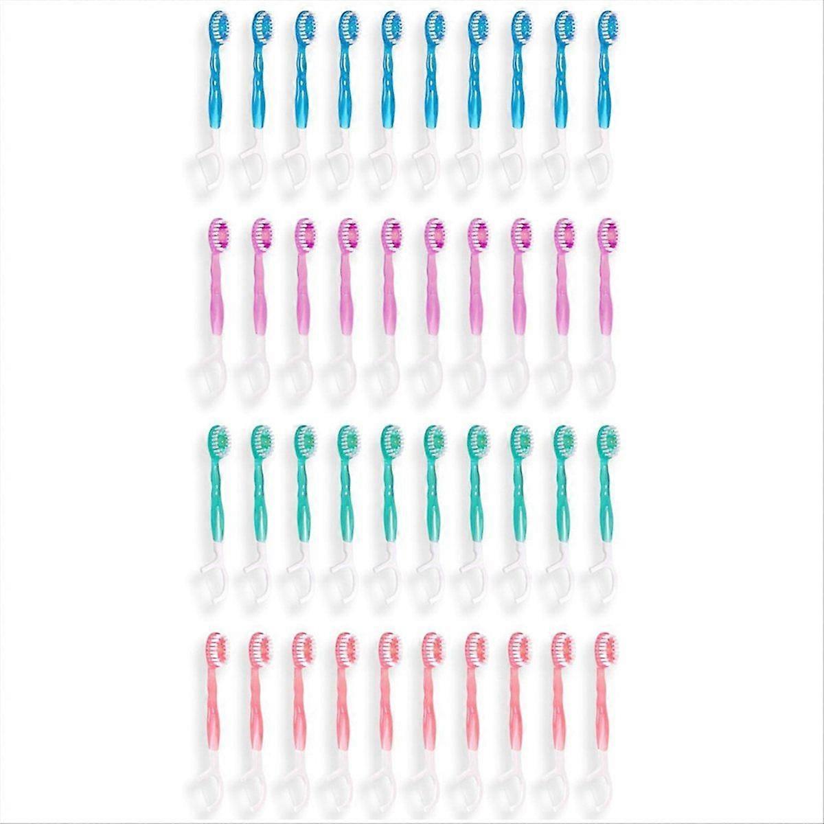 40 Pack   Mini Travel Toothbrushes - 5 in 1 Function, Travel Date Portable Individually Packed