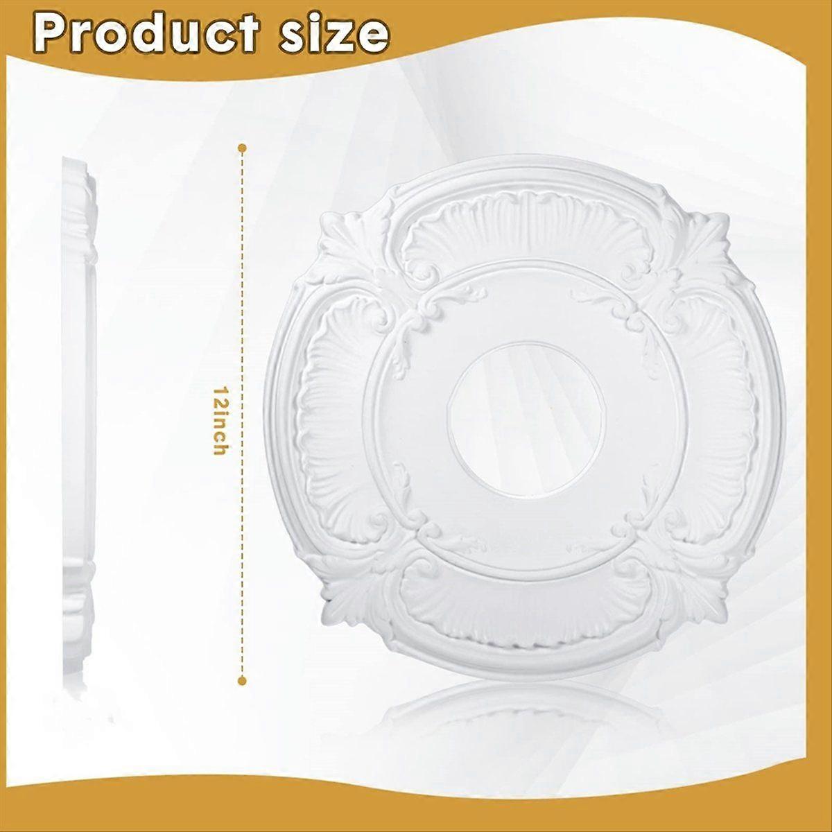 2 Pieces PU Ceiling Medallion Decorative Ceiling Fan Medallion