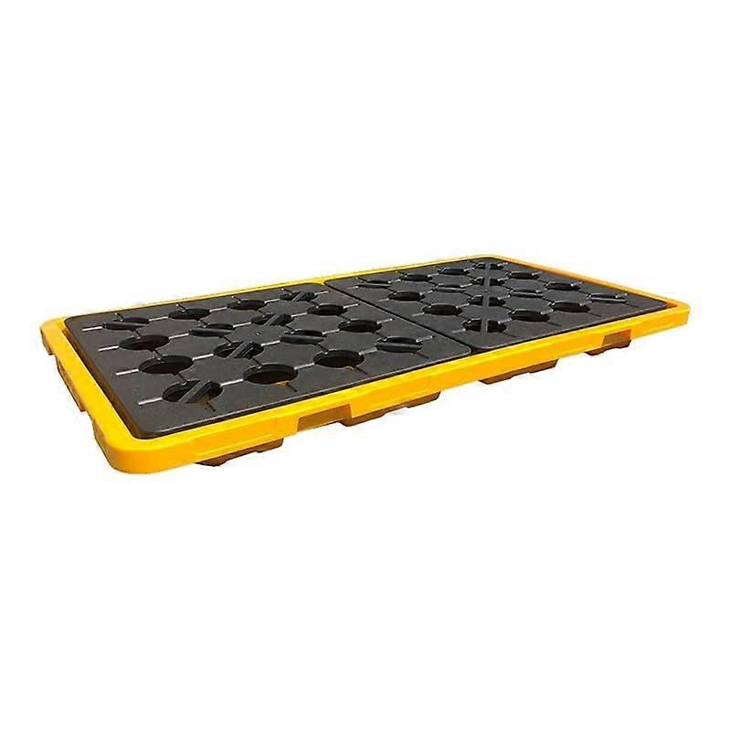 Industrial Spill Containment Pallet with Modular Oil Drum Platform for Garage and Factory, 2 Pack Yellow