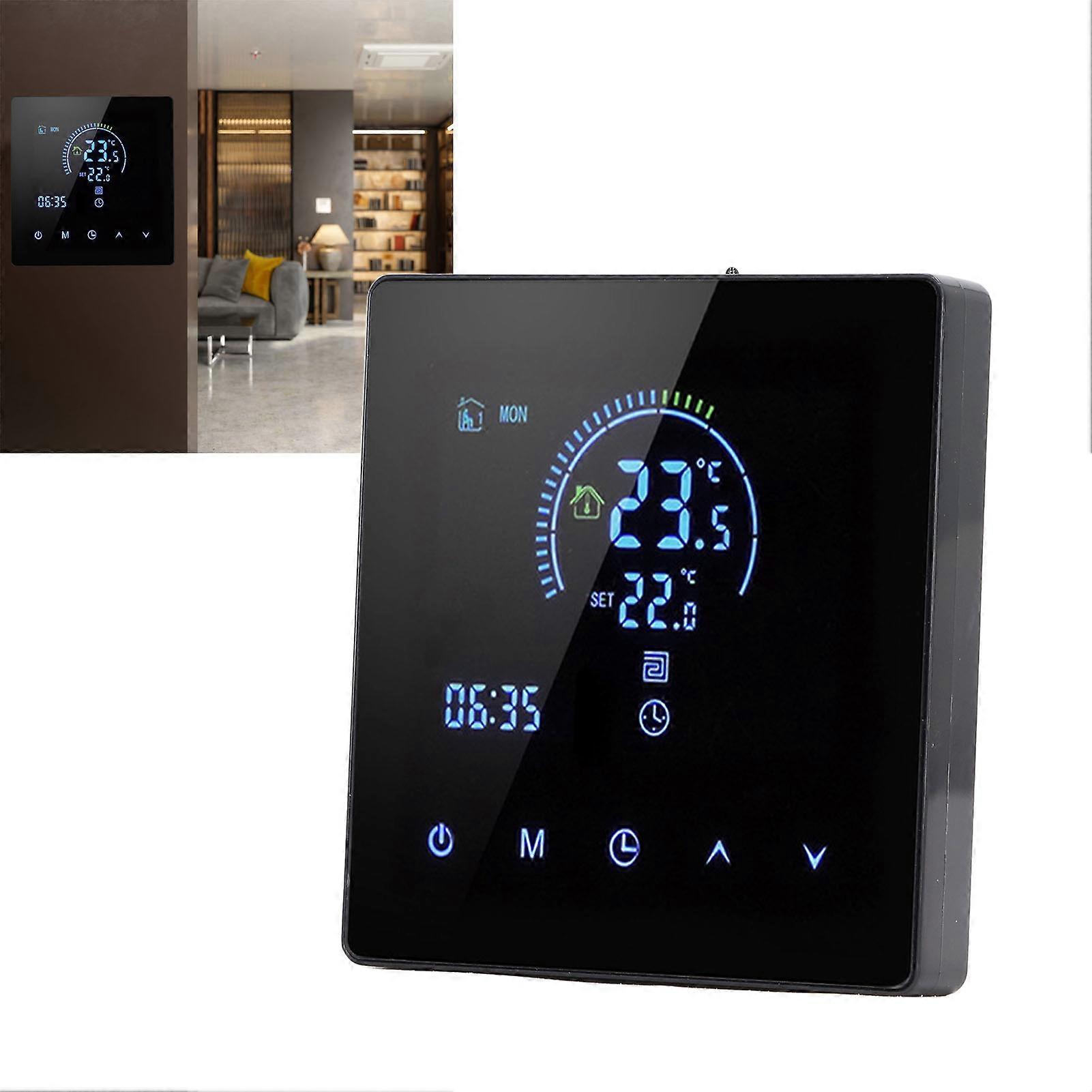 16A Digital Programmable Thermostat 41x86x86mm Black 90V-240V