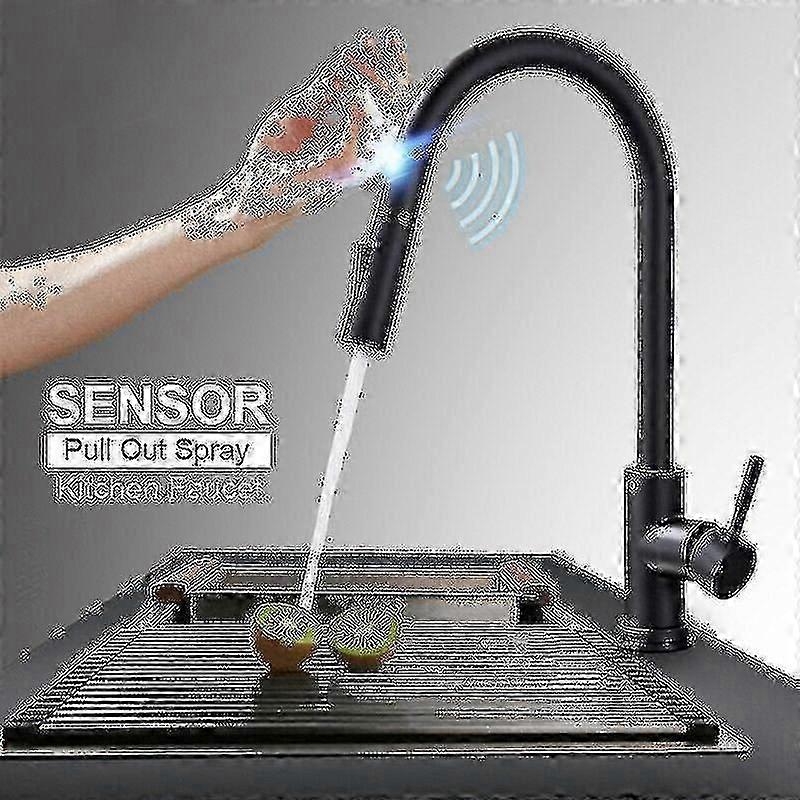 Kitchen faucet with touch sensor, faucet with removable gold sensor, 360 stainless steel rotating c-