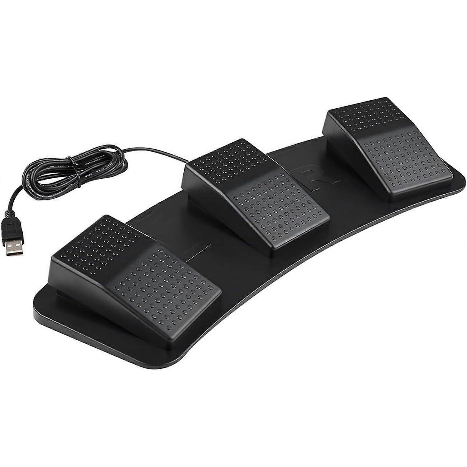 Black Programmable Three Position Foot USB Keyboard For Video Game Controls, Office Work, Sheet Music Page Turning
