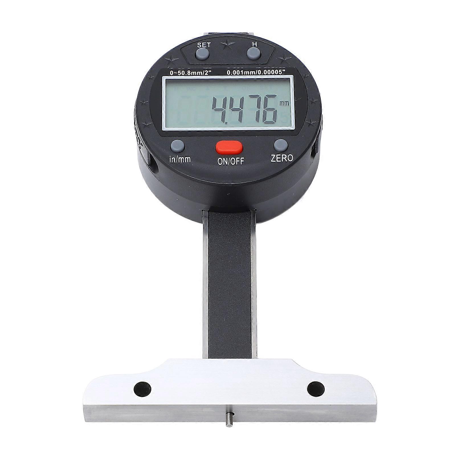 Depth Gauge High Accuracy 0-50.8mm Micrometer Thin Bar LCD Screen USB Port Electronic Depth Gage 