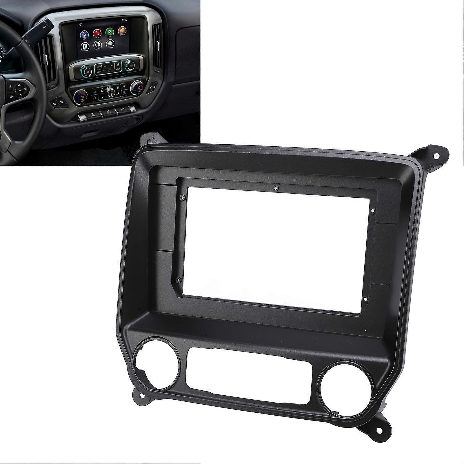 10.1in 2Din Car Radio Stereo Panel Frame Stylish Look Navigation Fascia Dash Panel Frame for 1500 2500 3500 2014 to 2018 With power cord 
