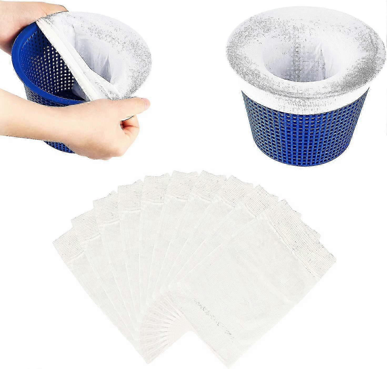 White Pool Skimmer Socks with Elastic Nylon Material for Efficient Pool Maintenance