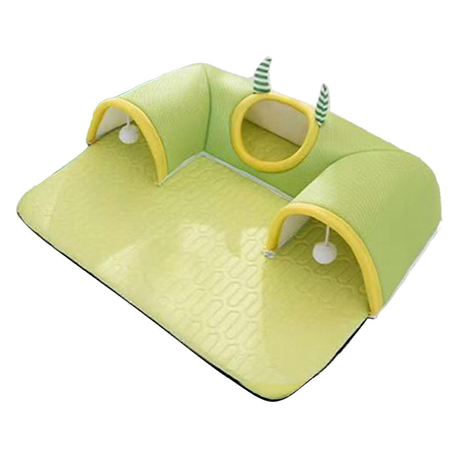 Cat Tunnel Large Size Breathable Mattress Kennel For Cats Indoor Enrichment Green M