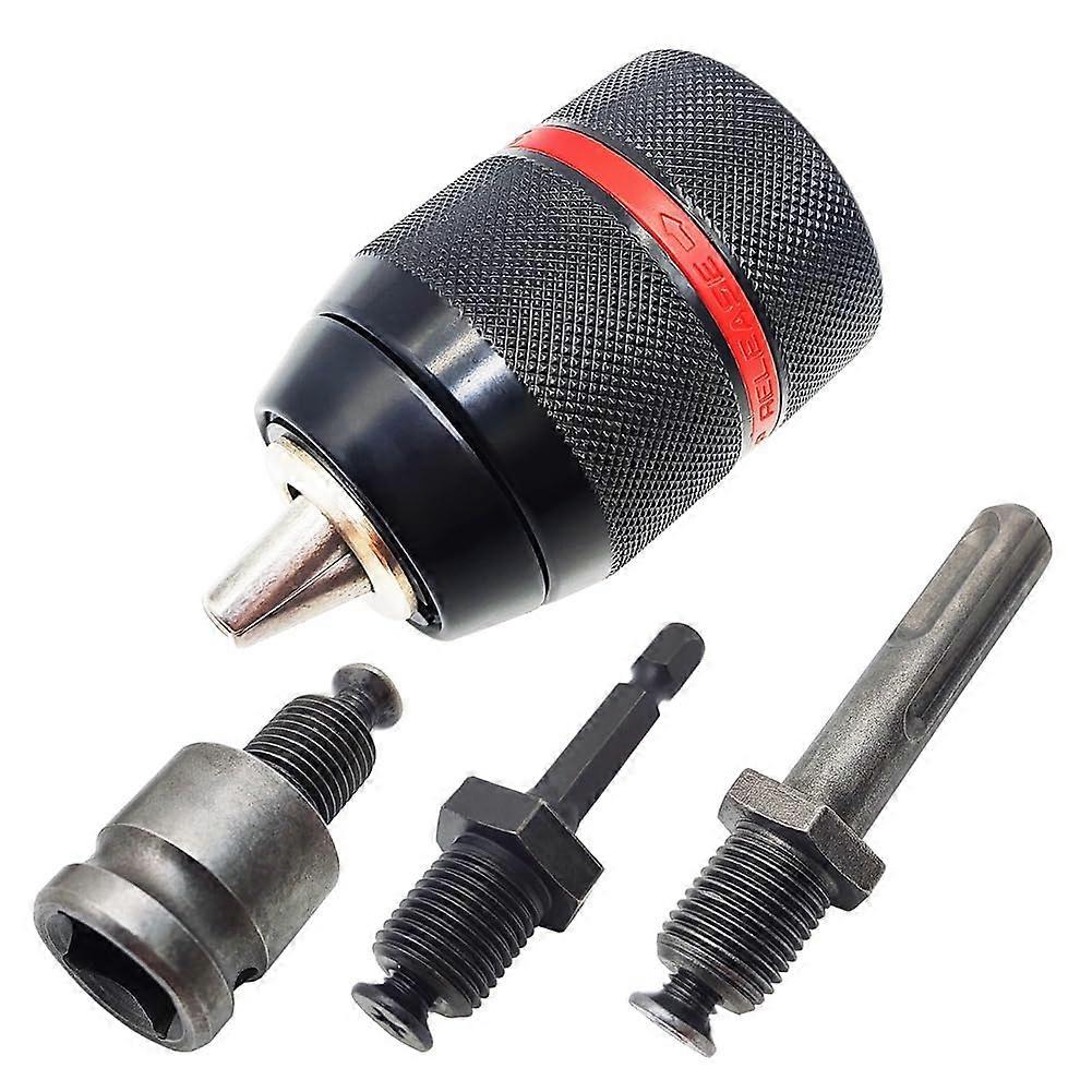 13mm Chuck Set HandTight SelfLocking Chuck for Impact Drill and Electric Hammer Conversion, Hex Handle Drill Chucks