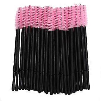 100pcs Einweg Wimpernbürste Mascara Stäbe Applikator Make-up Pinsel SetPink