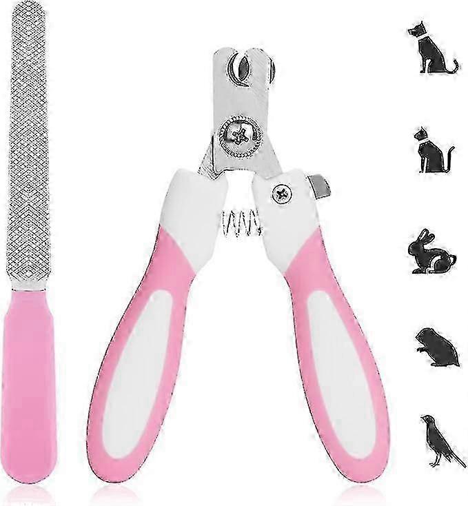 مقص أظافر مع مبرد الأظافر ، مقص أظافر القط المصنوع من الفولاذ المقاوم للصدأ ، مقص أظافر الأليفة الاحترافي ، مناسب للجراء والقطط مع قفل أمان و Pr