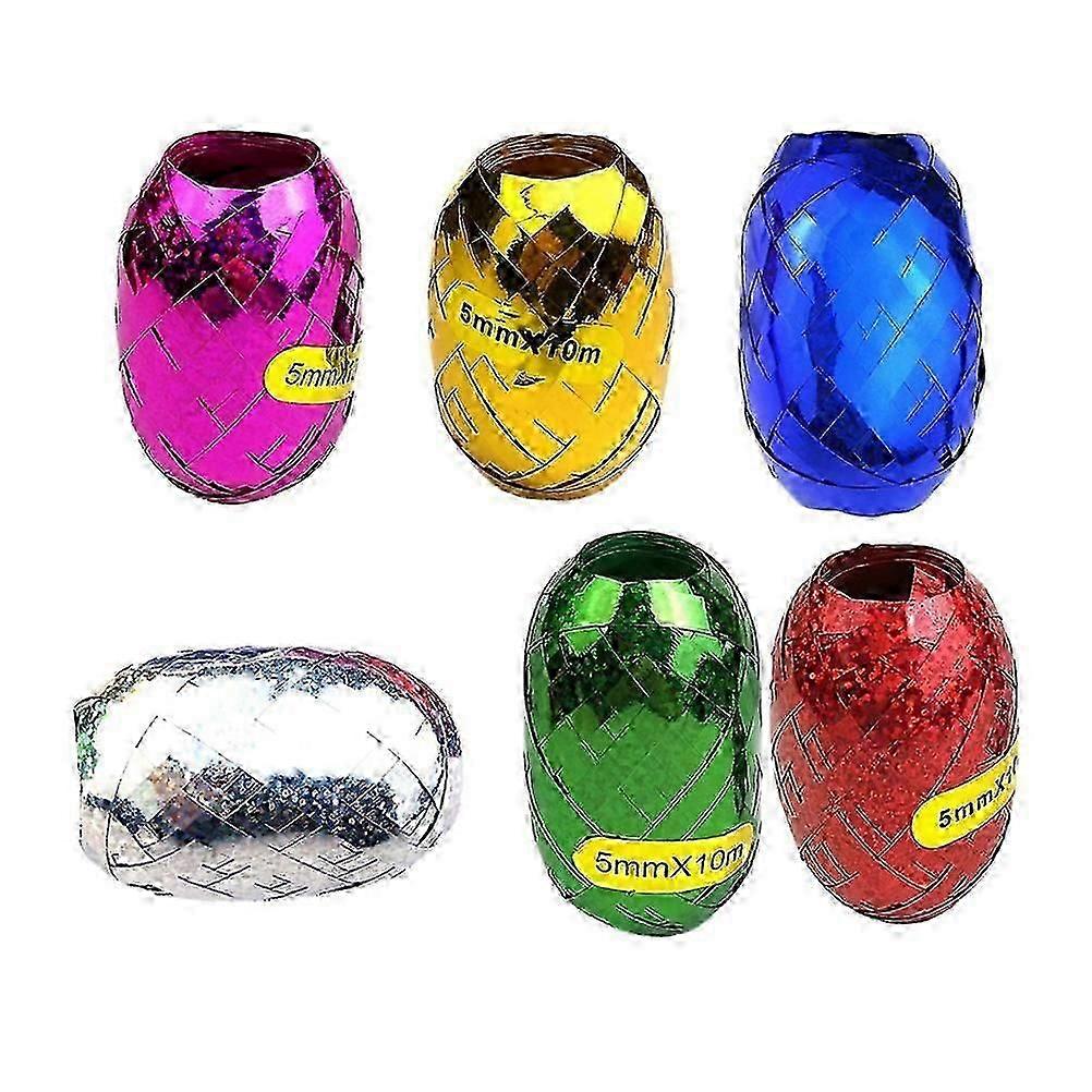 6 Piece Sparkly Ribbon and Shiny Balloon String for Christmas Carnivals