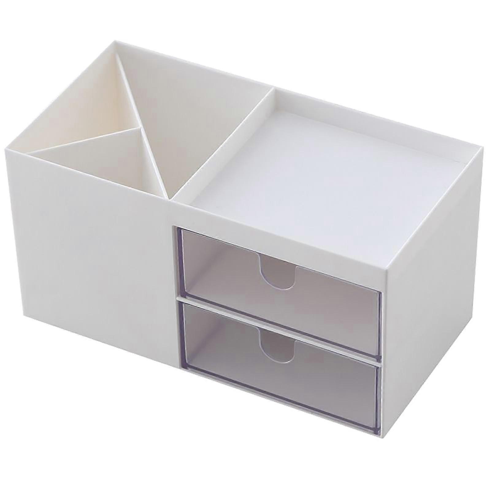 Desktop Storage Box Minimalism Style Multifunction Small Desk Organizer with Drawer for Bedroom