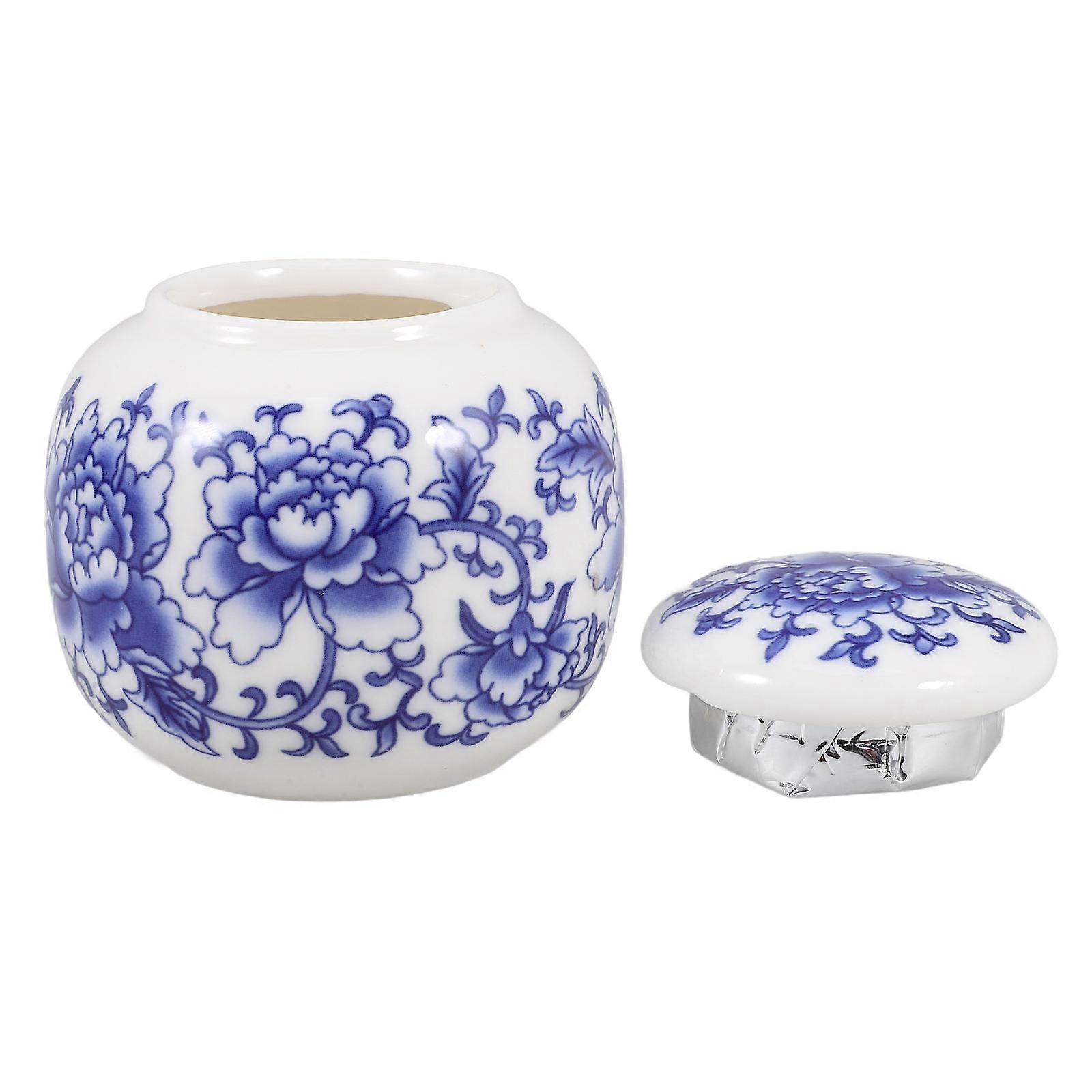 Ceramic Tea Jar Mini Storage Jar with Lid for Tea Storage