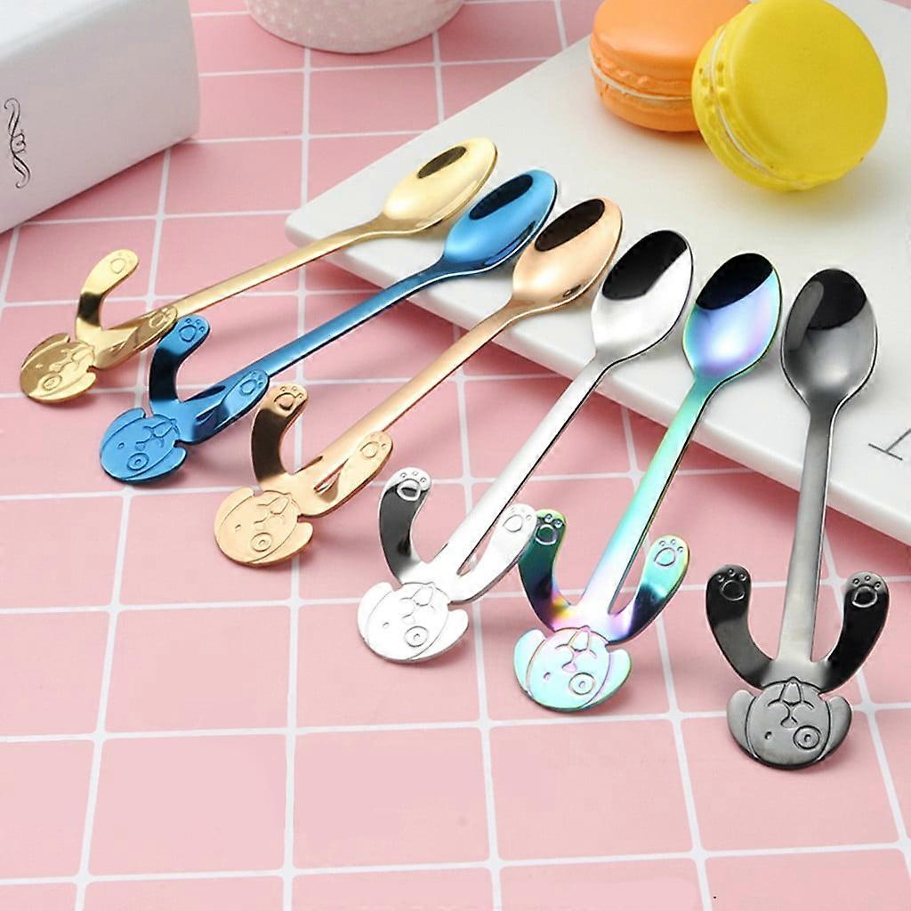 WinysinTools Drinking Coffee Gadget Dog Kitchen Spoons Set Flatware Long Handle 6pc Kitchen，Dining & Bar