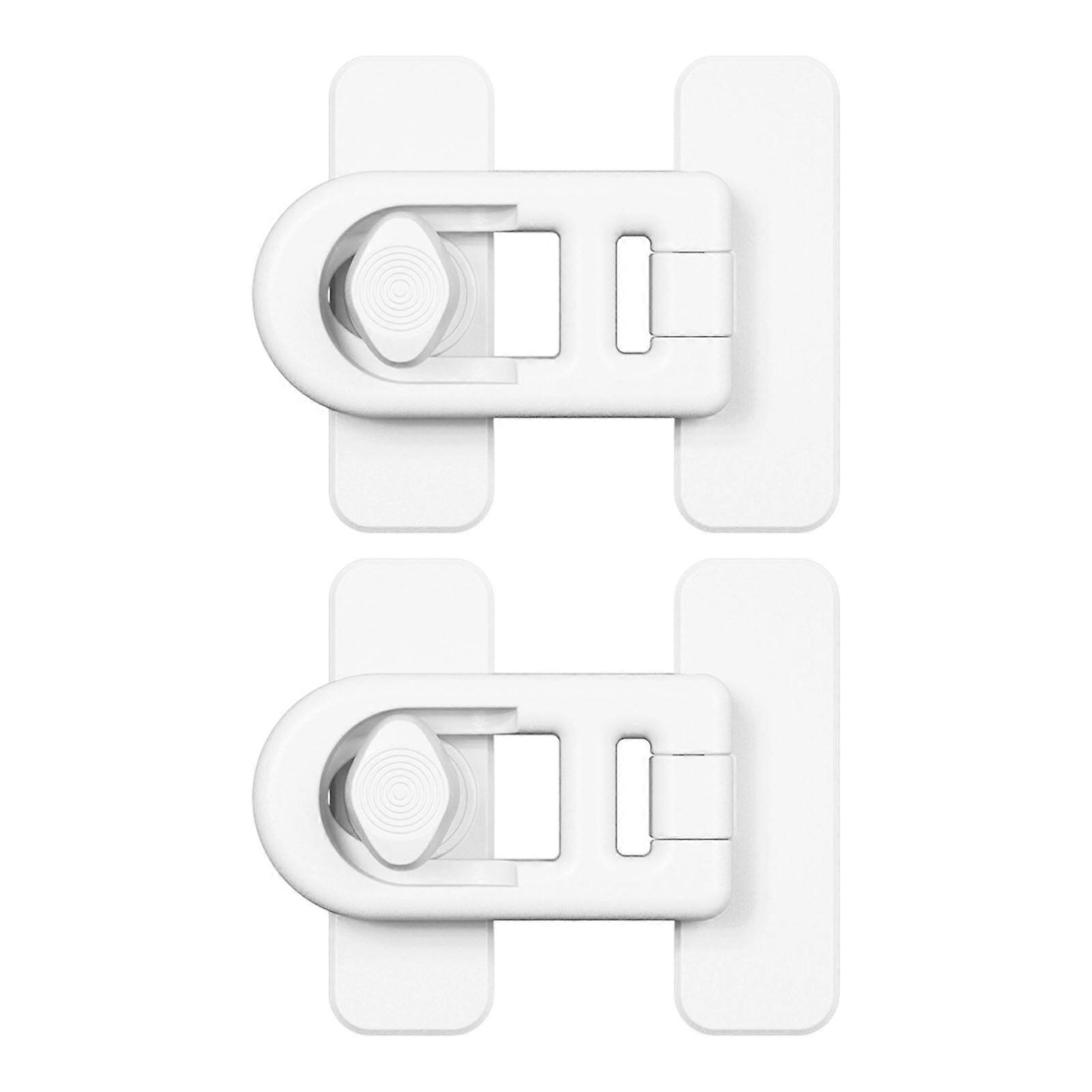 Shockproof Refrigerator Door Lock for Campers ABS Construction Universal Compatibility Easy Installation  White