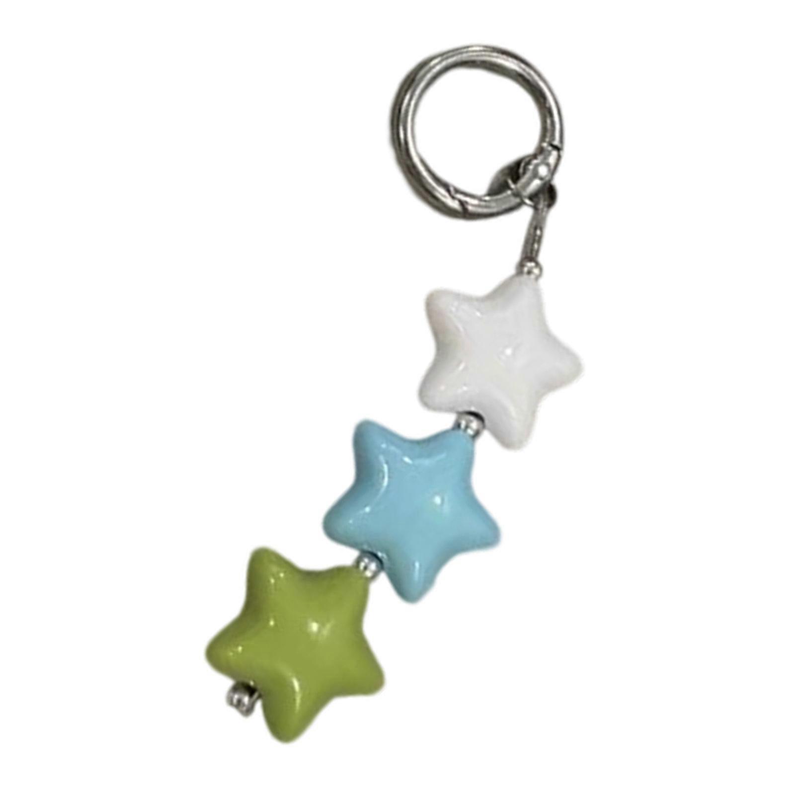 Clear Star Keychain Trendy Accessory With Sturdy Metal Keyring for Daily Use Multicolor