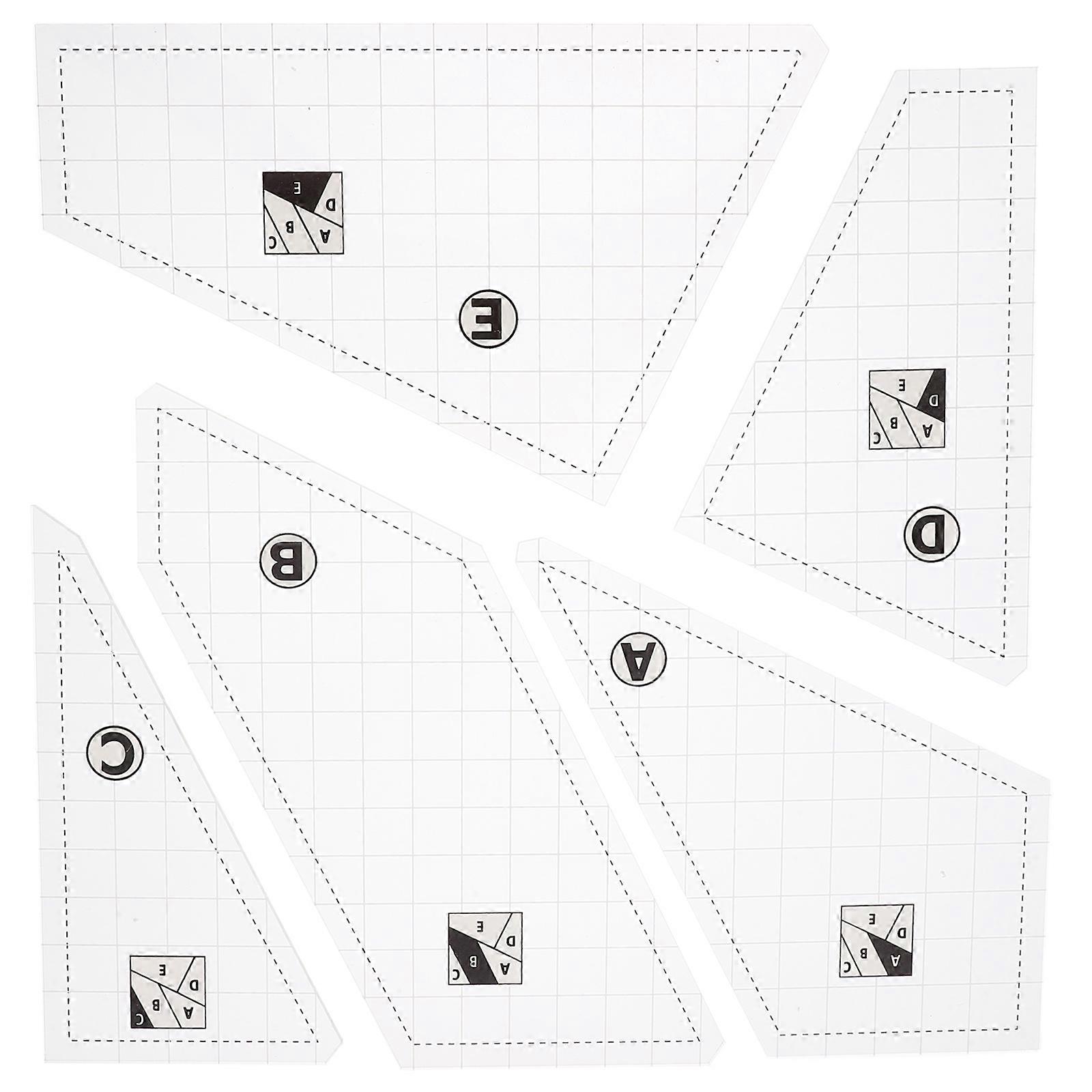 5Pcs Acrylic Quilting Template Ruler for DIY Transparent Patchwork Tool