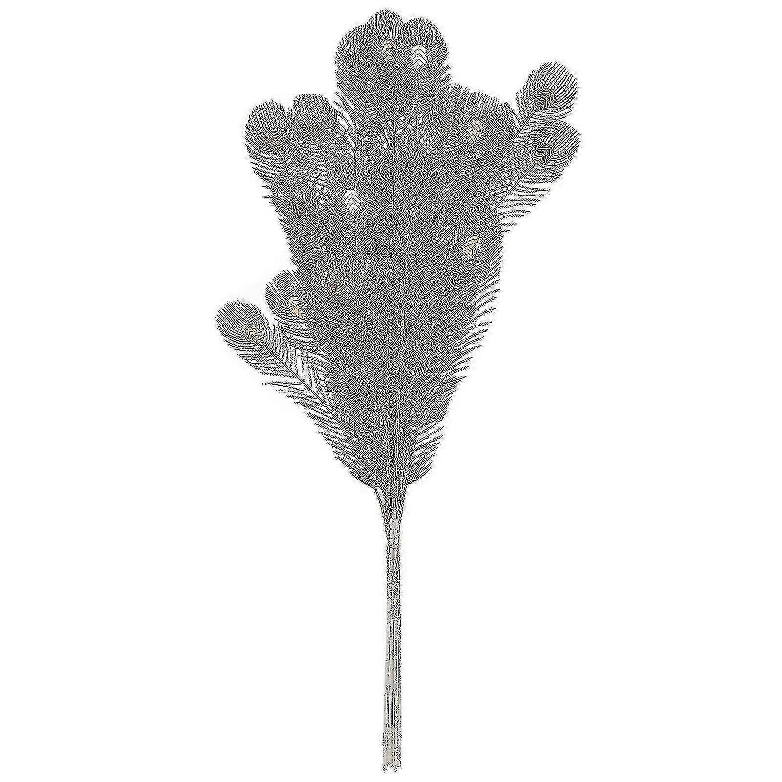 f 3pcs/Golden Peacock Feather Specification and Size: Total length 94cm, 5 forks, leaf part 29cm Christmas gold artificial flower