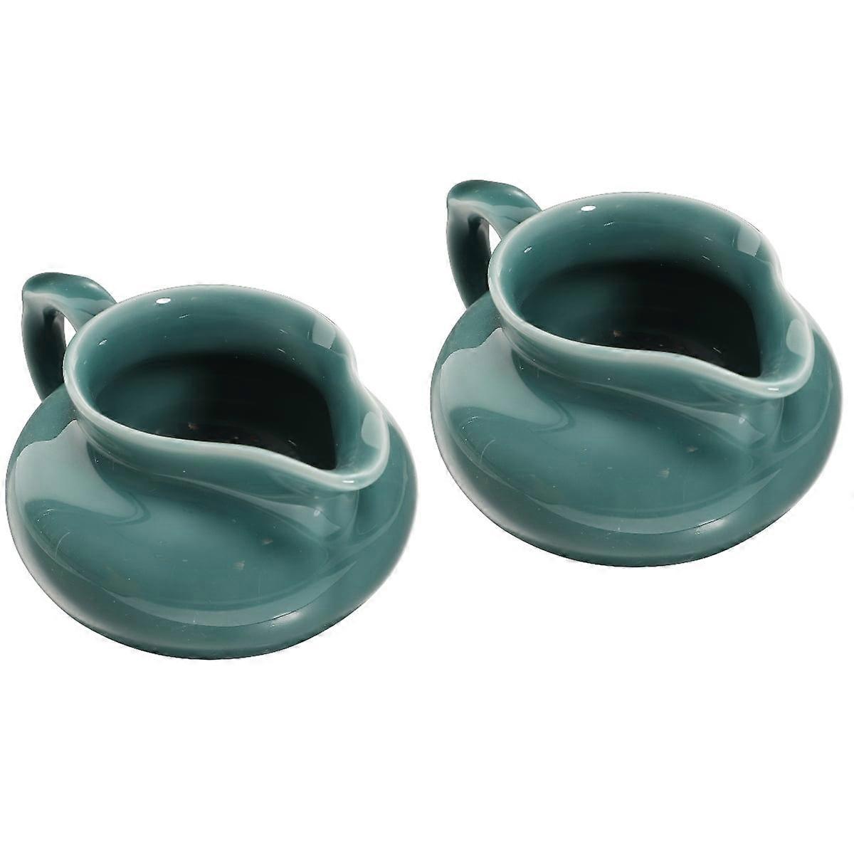 2pcs Restaurant Gravy Boat Multi-function Sauce Boat Ceramic Sauce Cup Sauce Supply