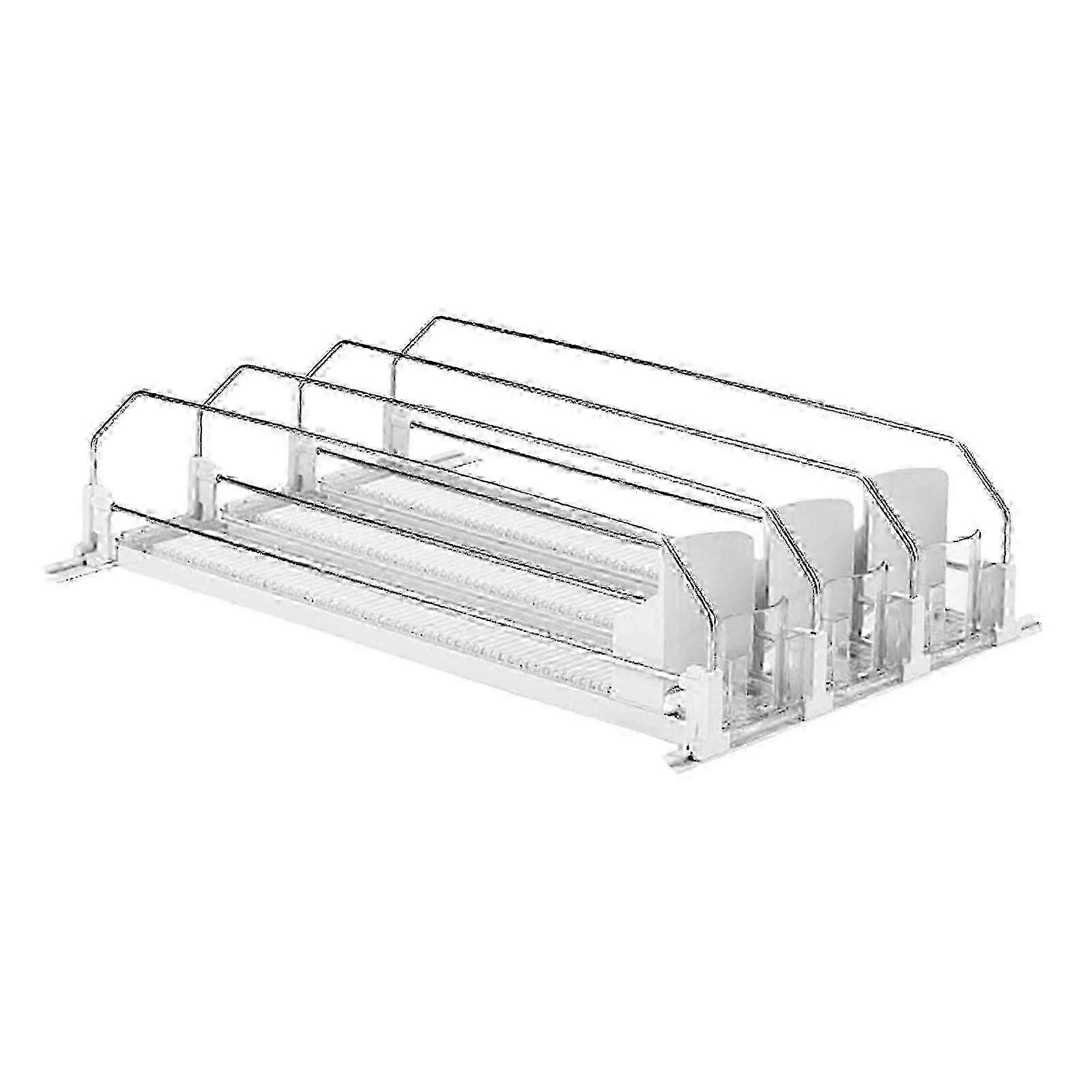 Drink Bottle Organizer for Fridge with Spring Loaded Design