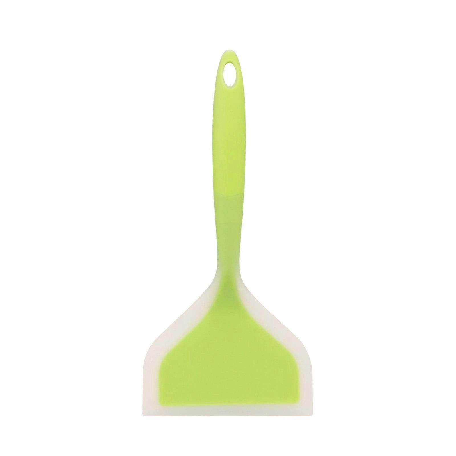 XIUH Nonstick Silicone Spatula 10.11" Green, Flexible Head, Soft Handle, Stainless Steel, Non-Scratch for Cooking compatible with all pans