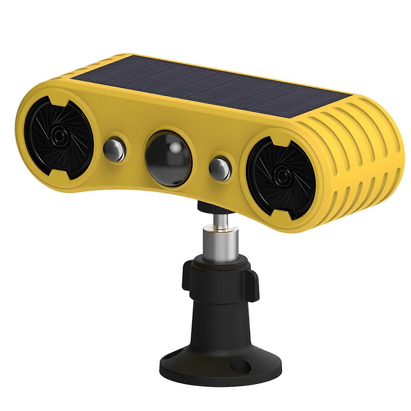 Wireless Solar Motion Sensor Alarm with Blue Red LED Lights for Outdoor Home Security