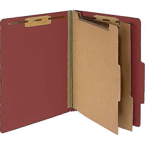 5 Red Filing Folders - 2 Dividers - 2 Inch Expanders - Durable 2-Tier Designed to Organize Standard Medical Files, Office Reports - Letter S