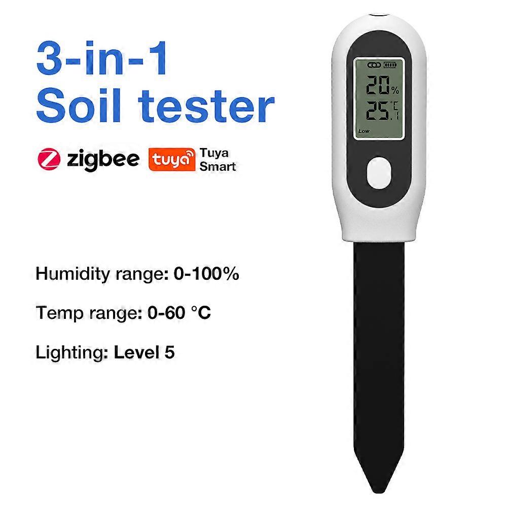Tuya Zigbee Soil Tester Smart Soil Sensor Digital Soil Moisture Detector Temperature Humidity Sunlight Meter for Pots Garden
