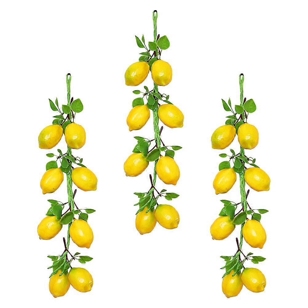 Simulated Lemon String Decorative Fake Lemon Models for Decor 6Pcs