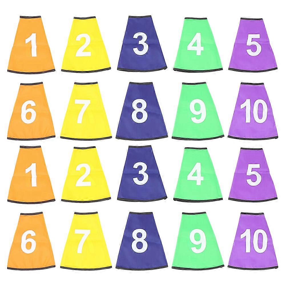 Numbered Cone Covers Soccer Training Marker Protective Sleeves 2Sets