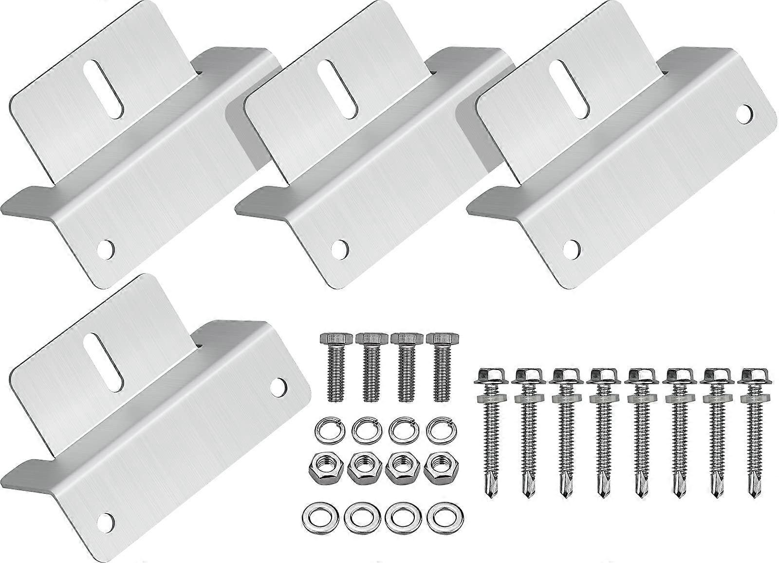 Solar Panel Mounting Z Brackets Aluminum Set of 4 with Nuts Screws for RV Boat Roof Caravan