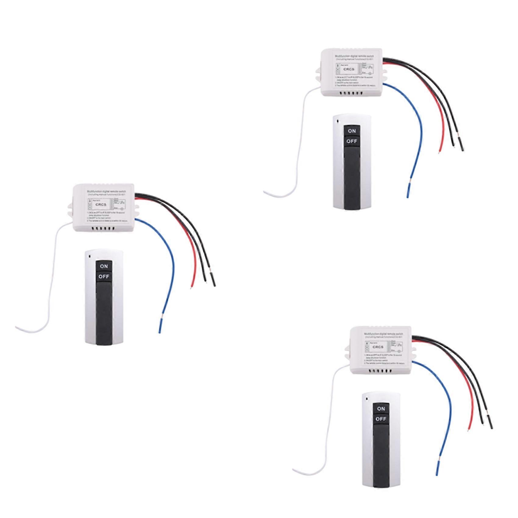 3X Channel with Digital Transmitter 220V ON/OFF 1 Switch Wireless Relay Receiver Remote Control Light Lamp