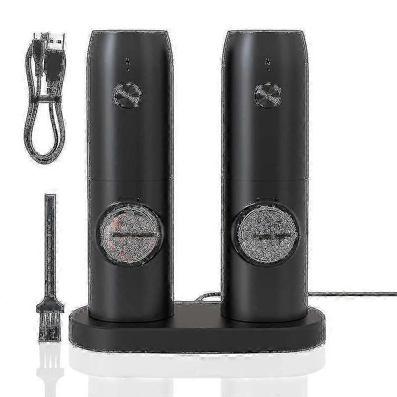 Rechargeable electric pepper grinder set with adjustable grinding settings