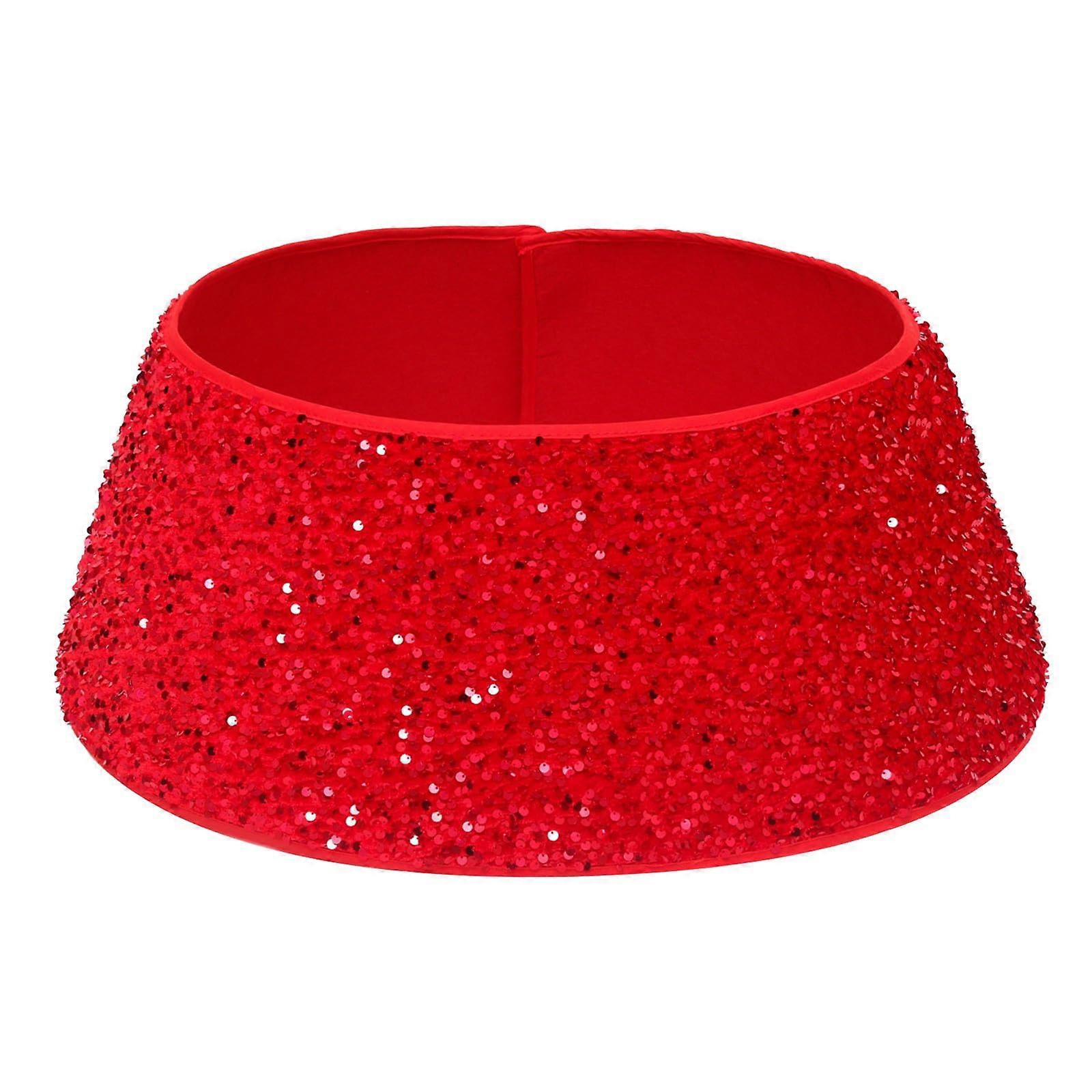Christmas Tree Skirt Stand Base Round Hexagon Quadrilateral Red Trunk Guard for All Types of Festive Trees One Size