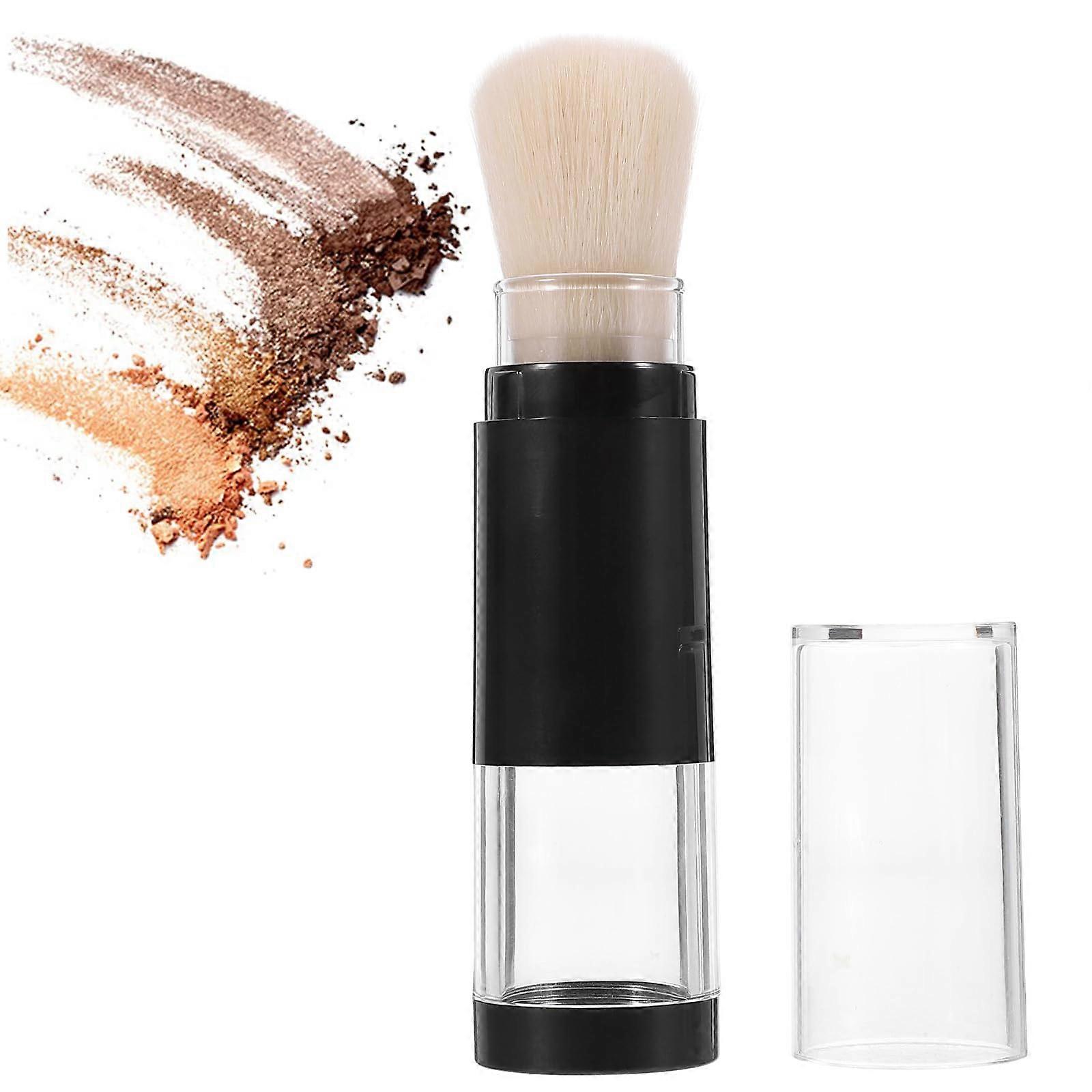 Retractable Makeup Brush with Refillable Powder Container, Soft Kabuki for Travel Foundation