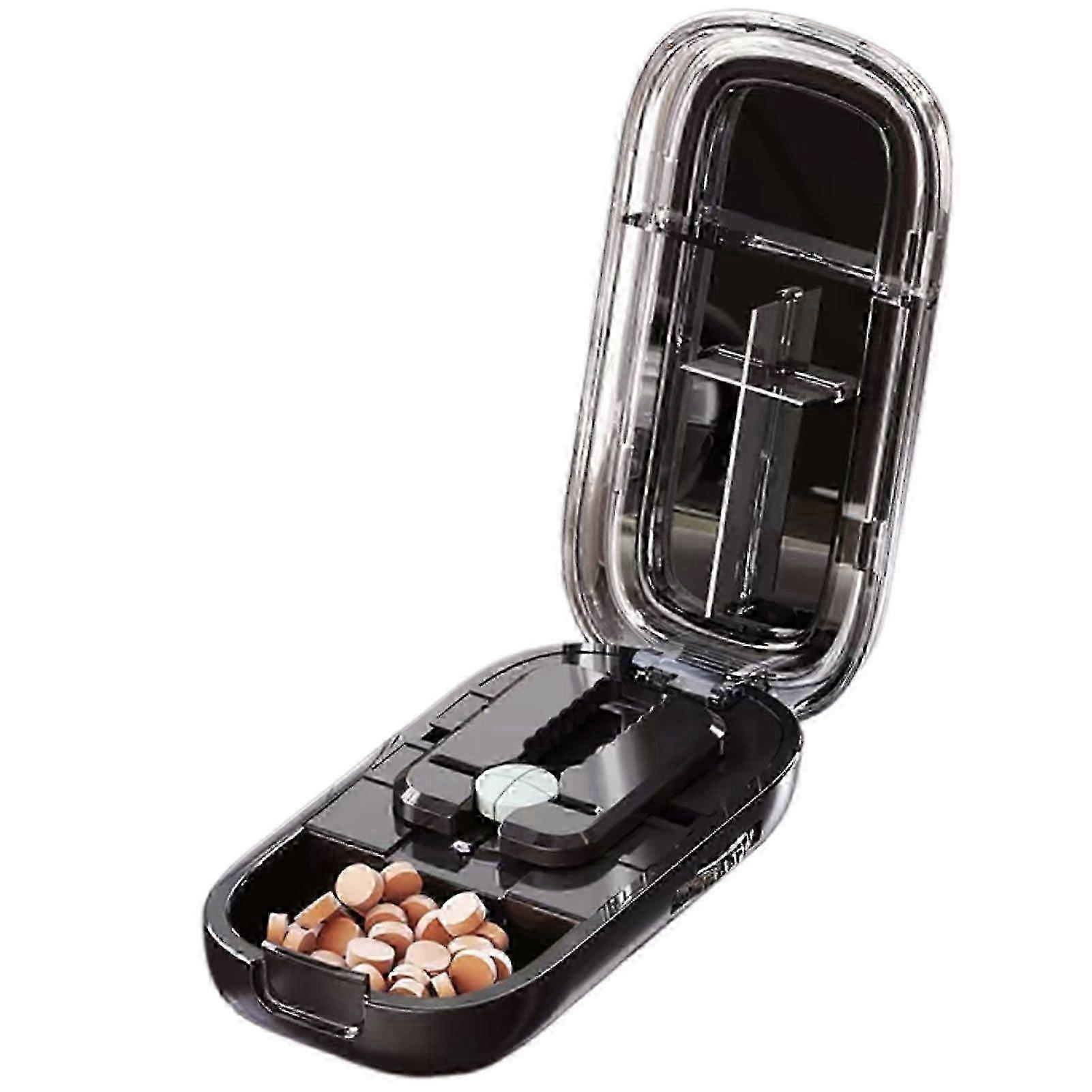 Pill Cutter and Organizer for accurate tablet splitting with alignment guide