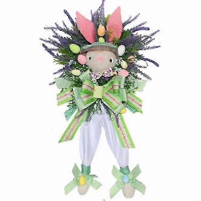 Easter Bunny Wreath Rabbit-shaped Easter Decor Garland Door Wreath