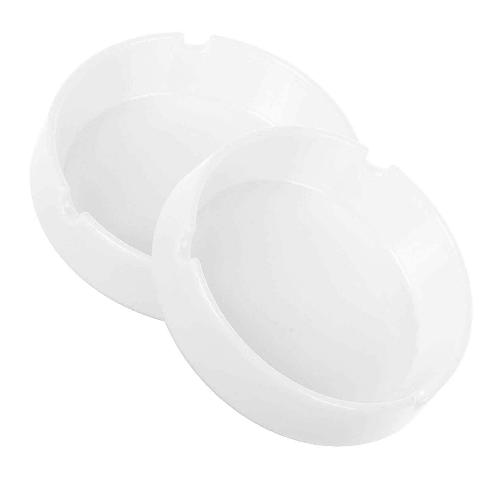2Pcs White Melamine Ashtray for Outdoor Use Plastic Design