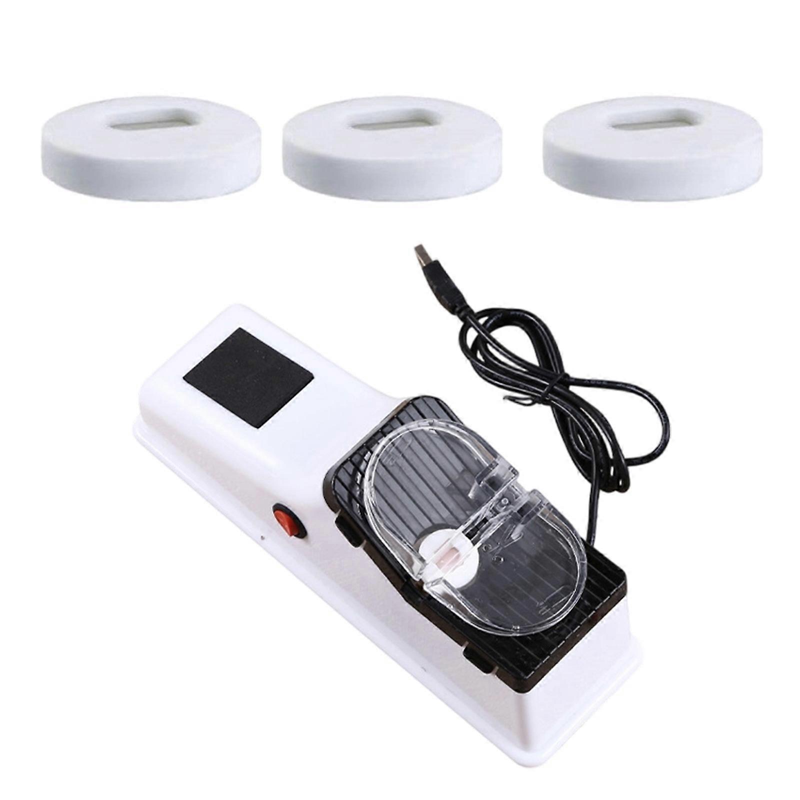 Portable Electric Blade Sharpener Fast Sharpening with 3pcs Replaceable Grinding Wheels for Kitchen Blades and Scissors  White