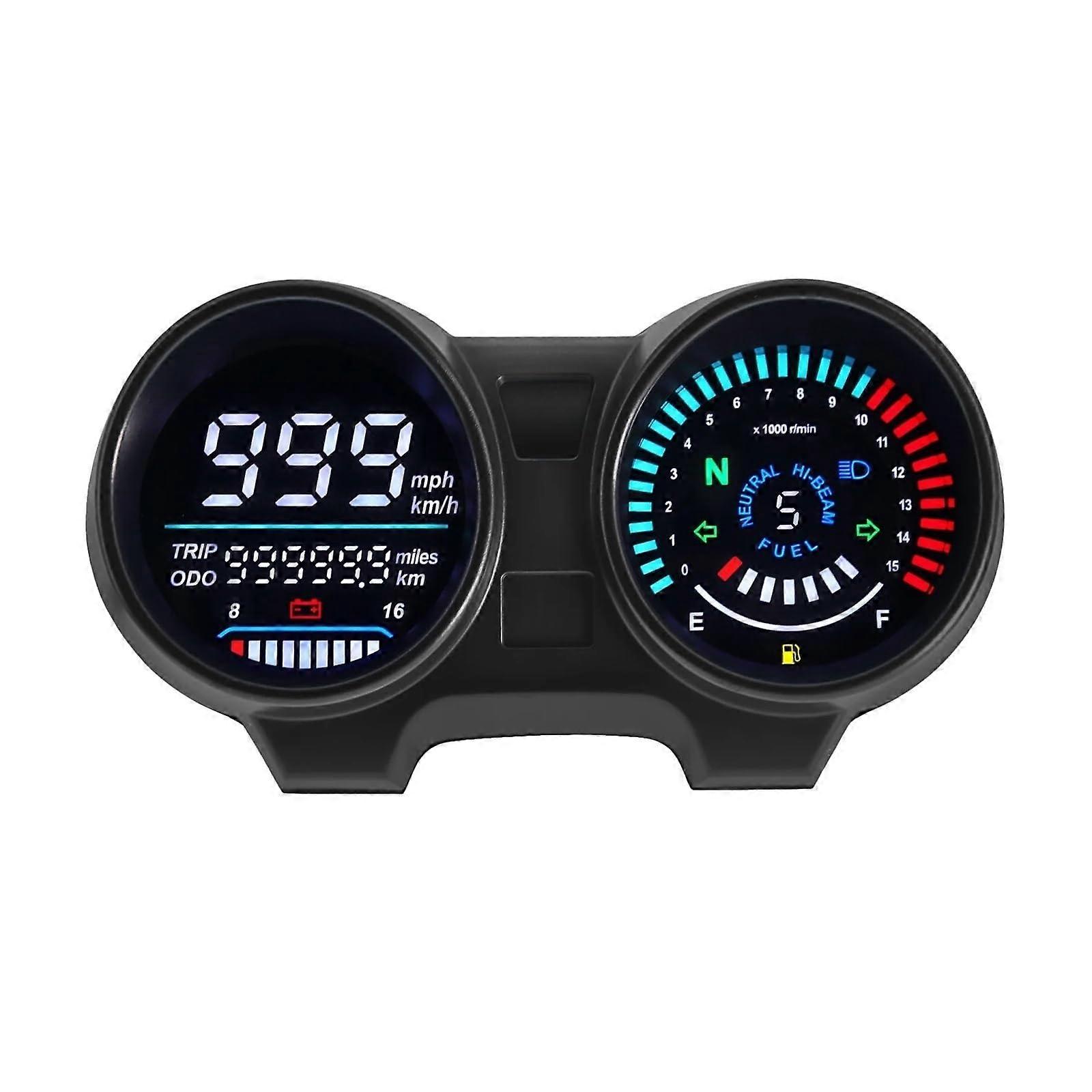 Motorcycle Digital Tachometer Dashboard Compatible with Titan 150 CG150 Fan 150, Multi-Function Display with Odometer Fuel and Voltmeter