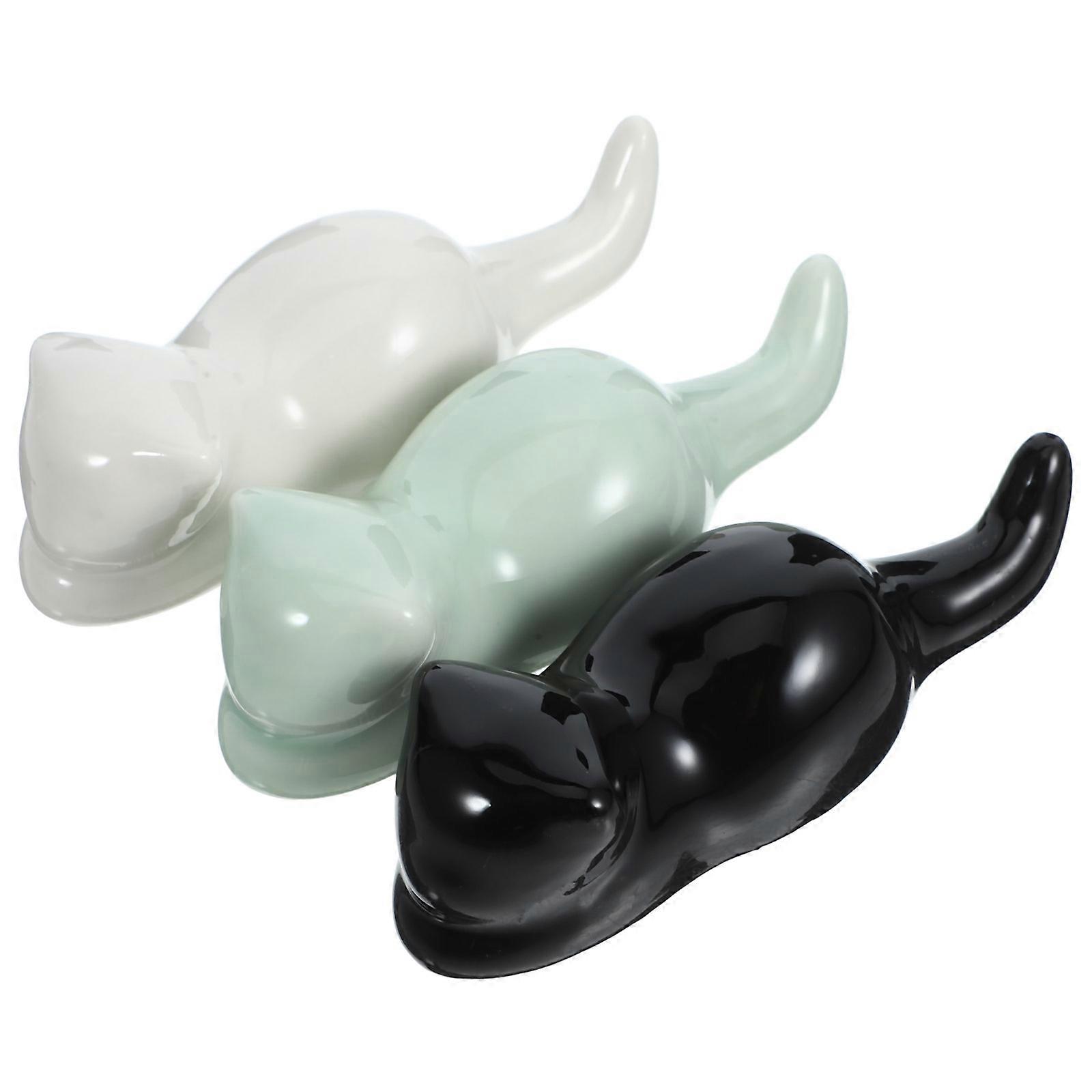 Ceramic Pen Holder for Home Use Brush Rest Rack in Multi Color 3Pcs