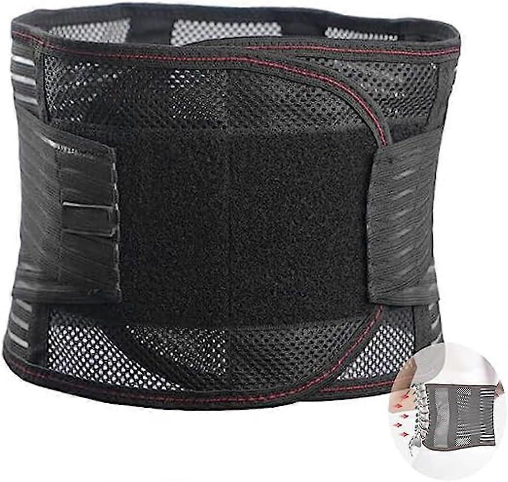 Lumbar Support Belt for Sciatica Relief and Lower Back Pain with Adjustable Straps Black S