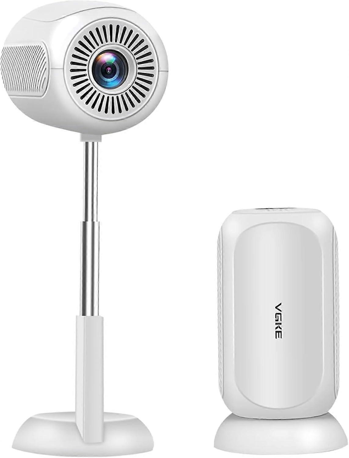 Portable Mini Projector 1080P with WiFi6 Bluetooth, Short Throw 4K Support, Auto Keystone, Foldable Stand