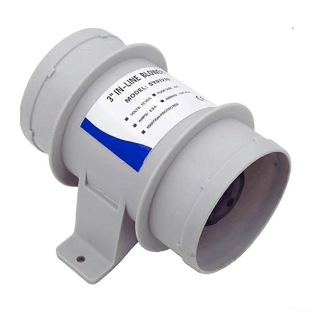 12V Inline Blower Fan For Marine And RV Use, Quiet Operation,  Airflow Efficiency, Marine RV Ventilation