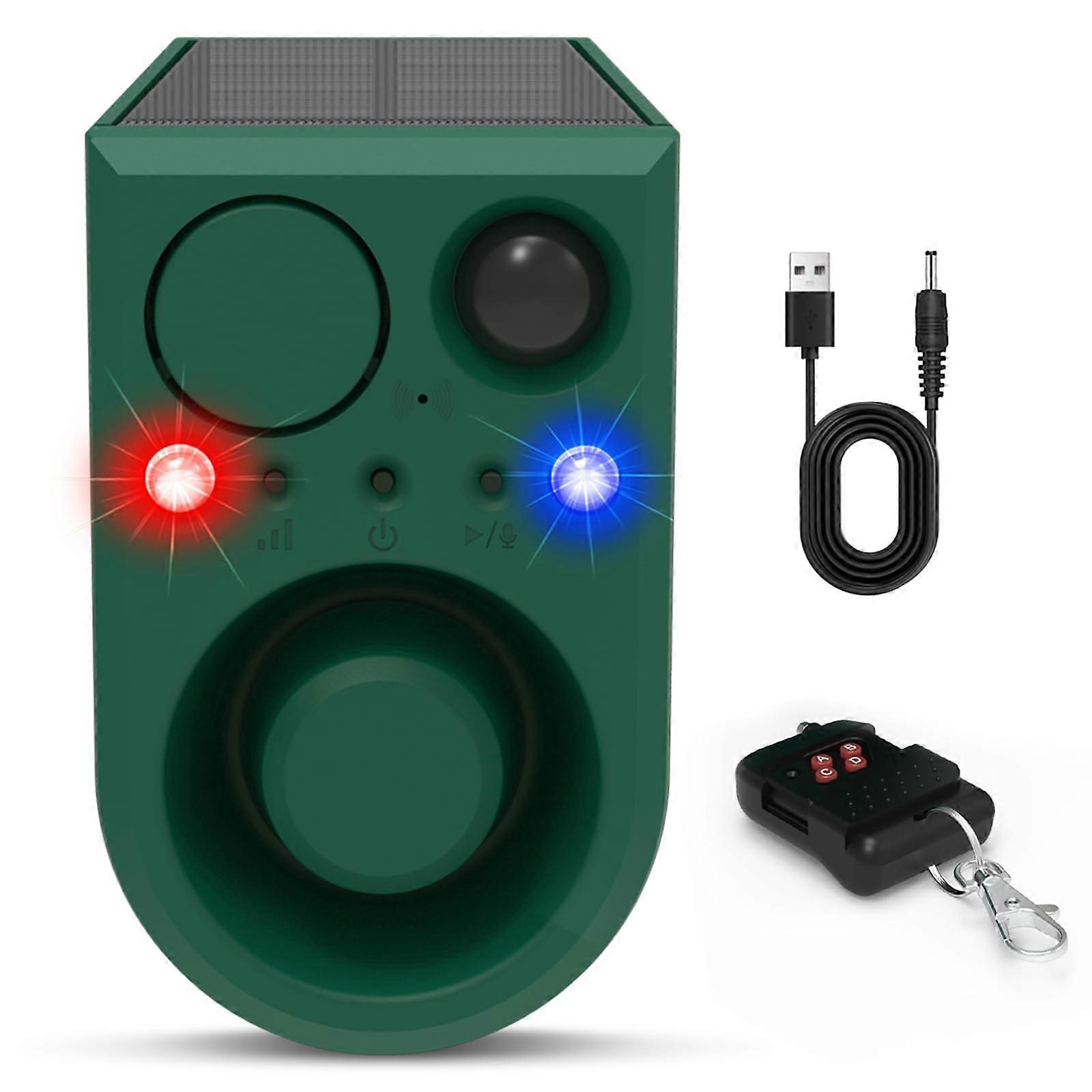 Outdoor Motion Sensor Alarm 129dB Solar Powered with Strobe Light 4 Modes for Home Farm Barn Security