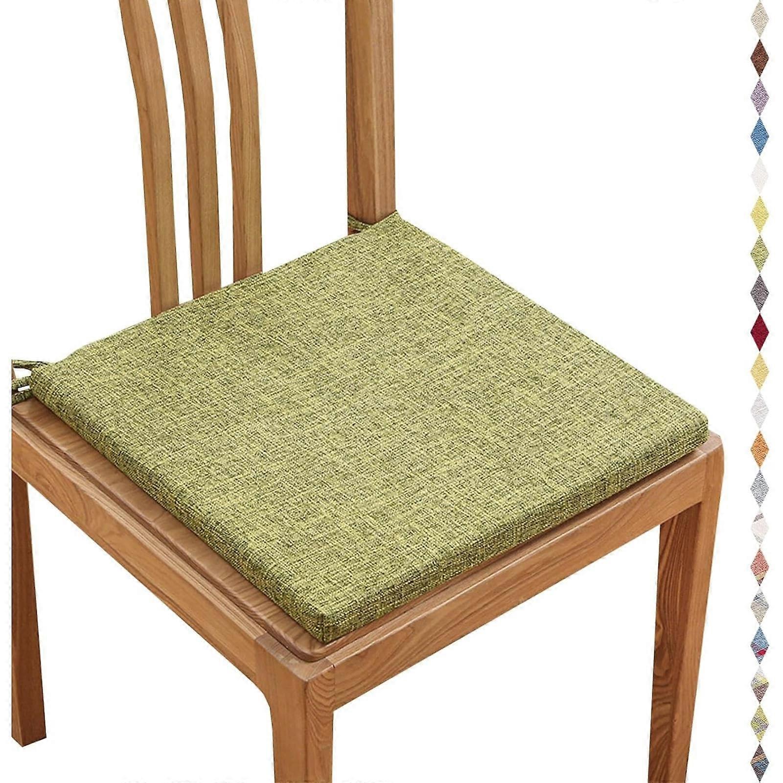 Chair Cushions with Ties, Soft Foam Padding, AntiSlip Bottom, Washable Square Seat Pads 16x16