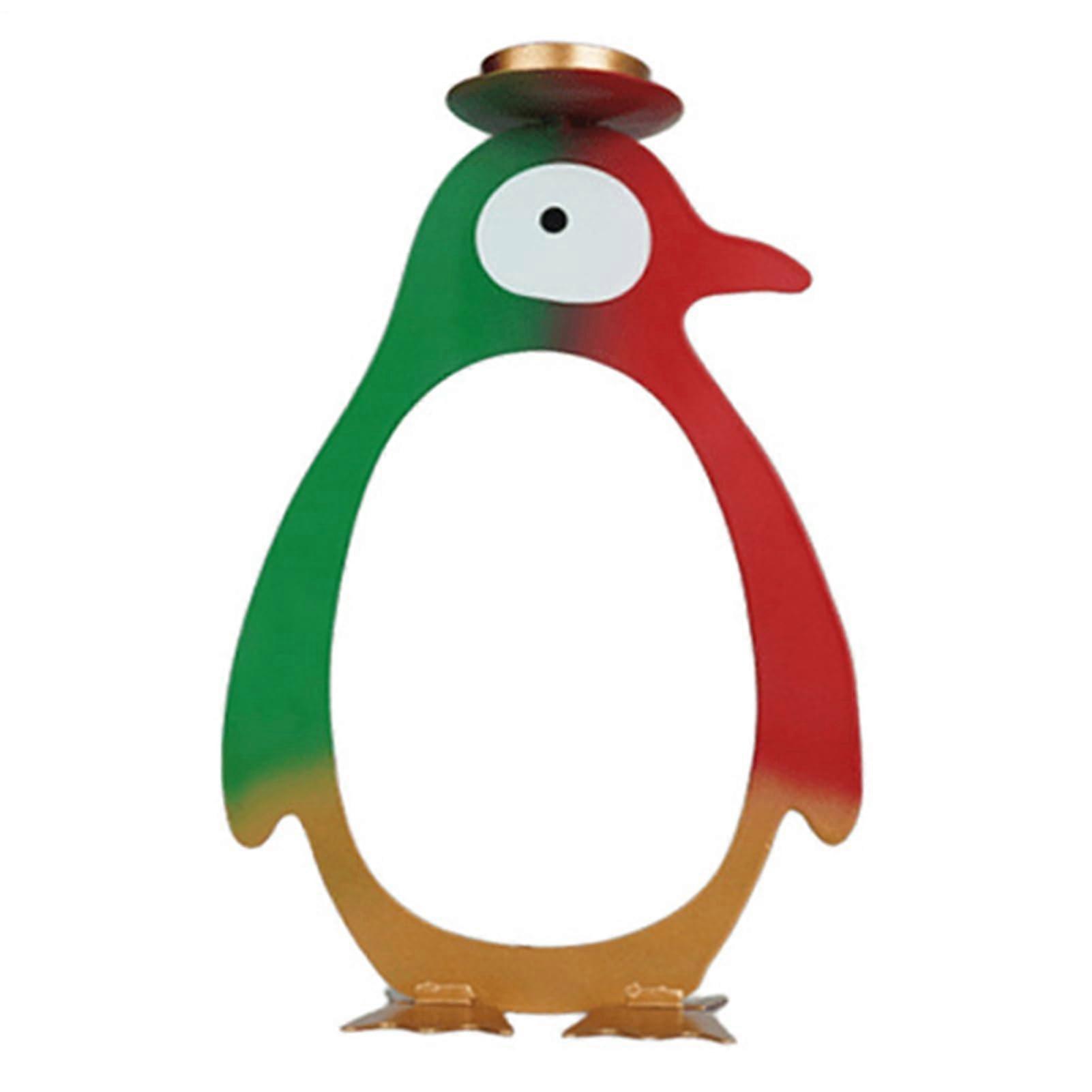 Penguin Tealight Candle Holder with Modern Resin Design for Christmas Home Decor and Ambient Lighting
