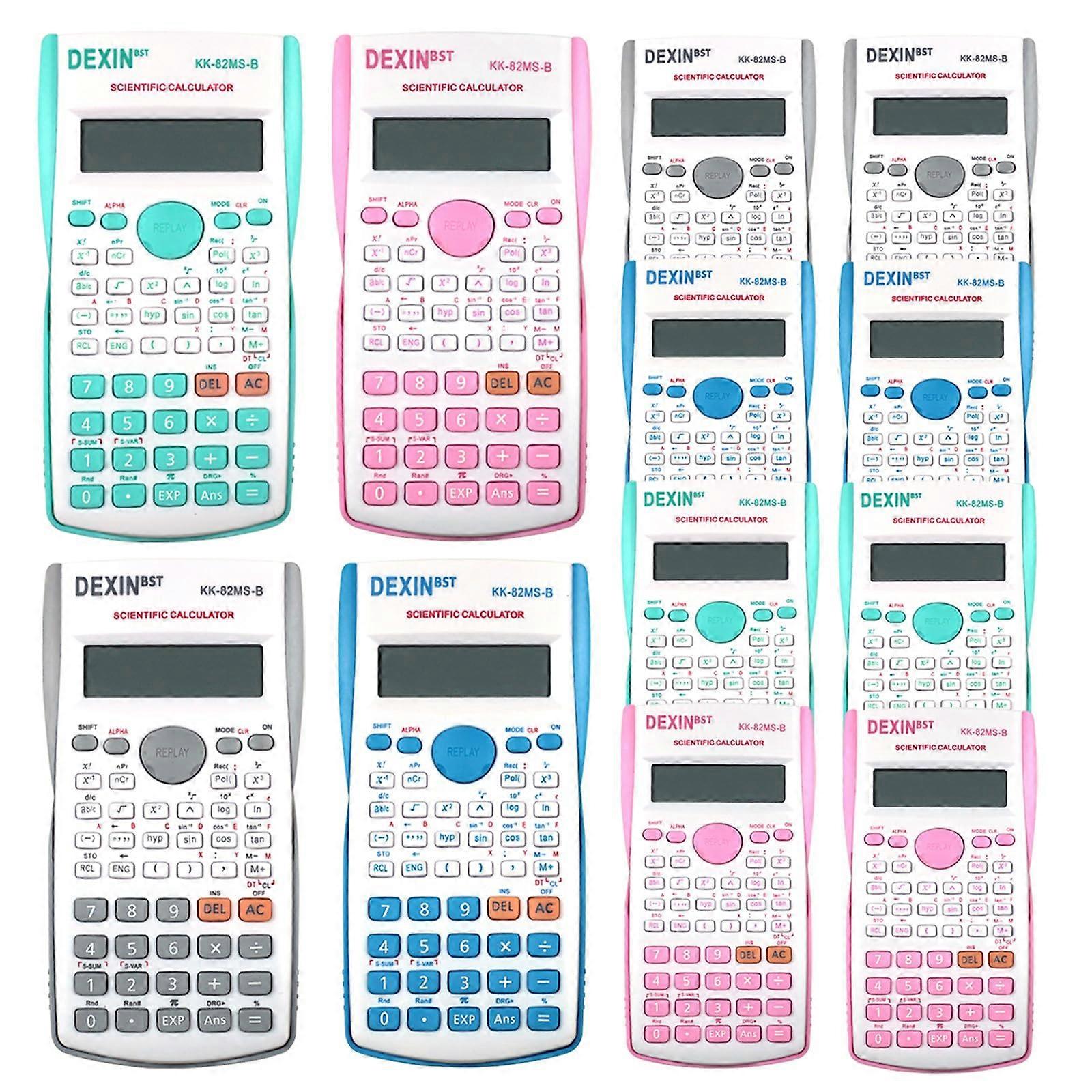 12Pack Scientific Calculator Bulk Set, 240 Functions, 2Line Display, Protective Cover, MultiColor