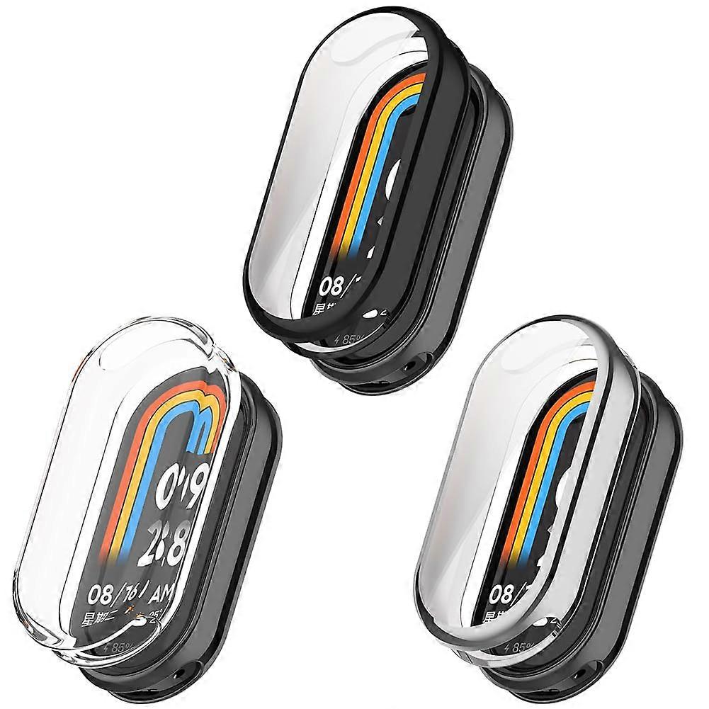 Screen Protector TPU Full Coverage Case Pack of 3 Dust Scratch Resistant for Xiaomi Smart Band 8